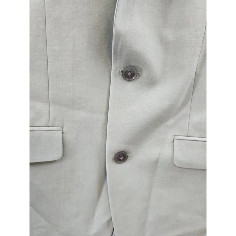 Bar III Slim-Fit Wool Blend Suit Jacket Men's 38L Sage Solid Pockets Long Sleeve